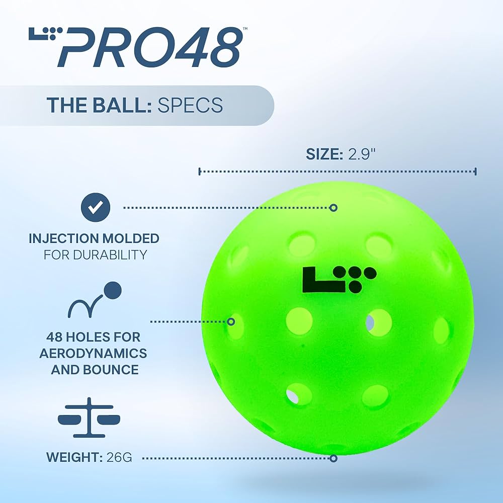 LT Pro 48 Pickleball by Life Time | Pack of 3 Balls
