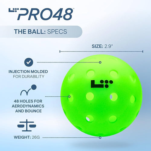 LT Pro 48 Pickleball by Life Time | Pack of 3 Balls